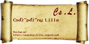 Csépány Lilla névjegykártya