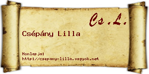 Csépány Lilla névjegykártya